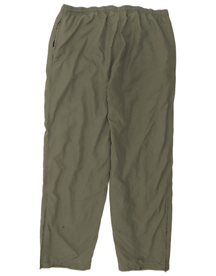 Calça de treino masculina Adidas UK 44/46 grande poliéster cáqui
