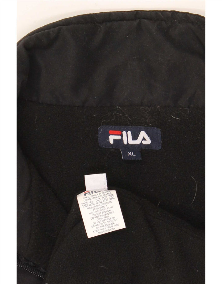 Jaqueta corta-vento masculina Fila pulôver UK 42 XL poliéster preto