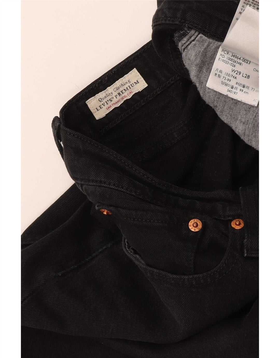 Calça jeans feminina Levi's Wedgie Straight W29 L28 algodão preto