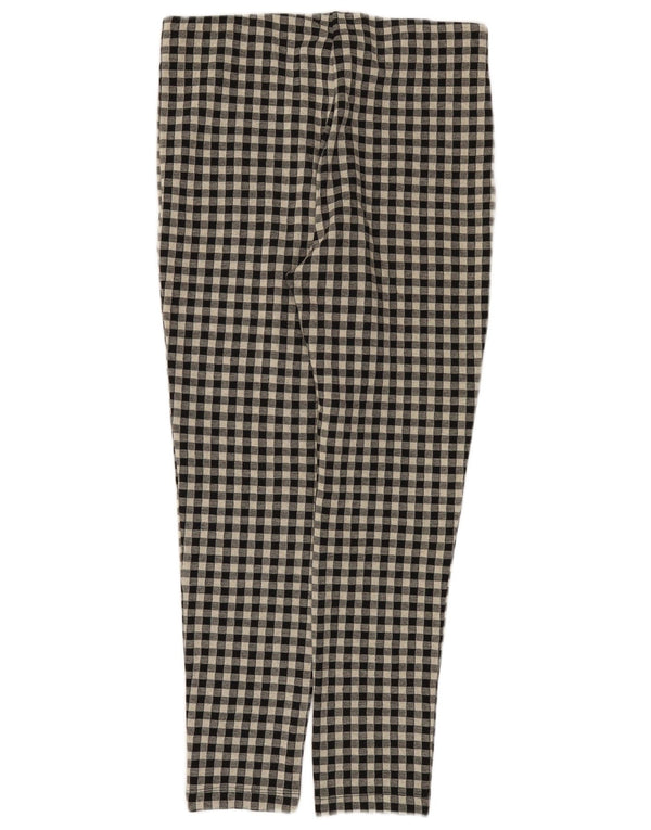 Calça feminina casual slim Zara XL W32 L27 poliéster guingão preto