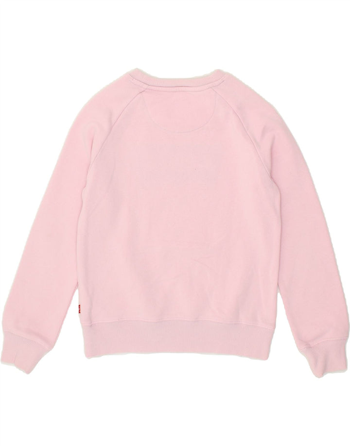 LEVI'S Girls Graphic Sweatshirt Jumper 11-12 Years Pink Cotton Vintage Levi's and Second-Hand Levi's from Messina Hembry 