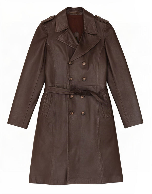 Casaco de couro masculino vintage UK 38 marrom médio