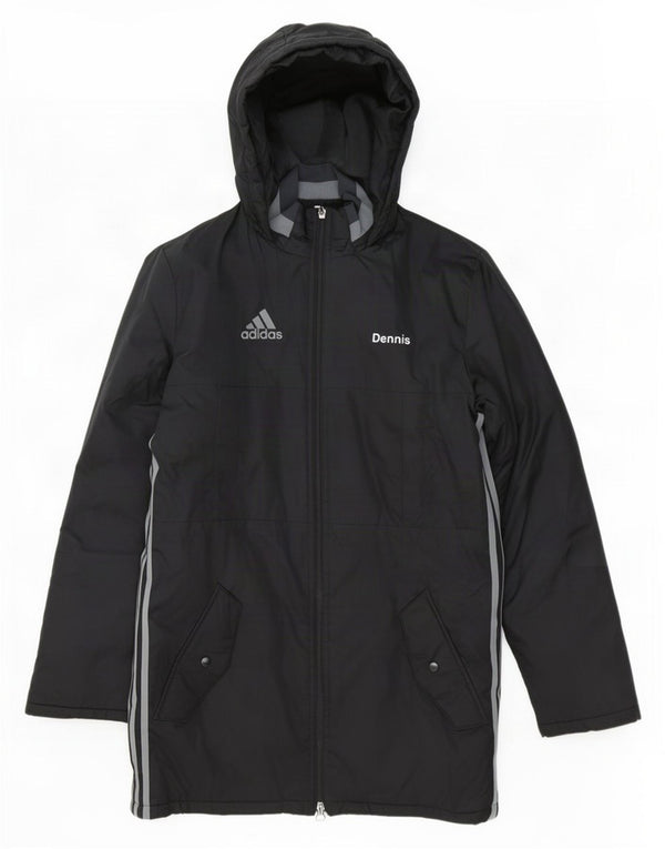 Casaco acolchoado com capuz gráfico masculino Adidas Loose Fit UK 34 XS Poliéster preto