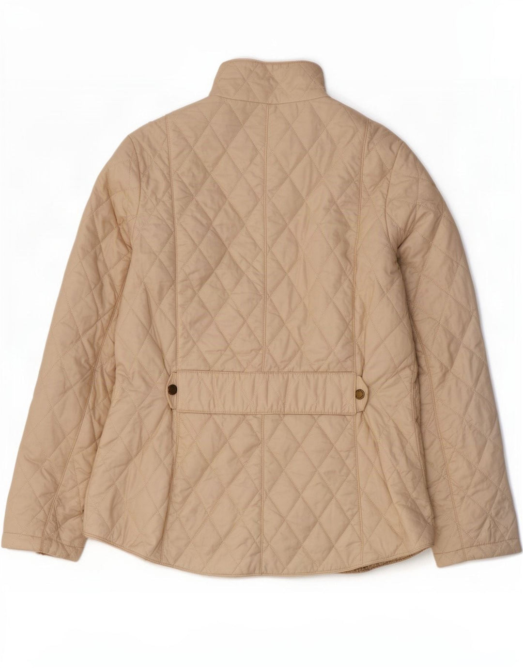 Jaqueta acolchoada feminina Barbour Reino Unido 14 grande nylon bege