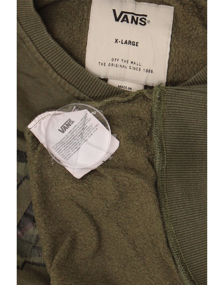 VANS Mens Graphic Moletom Jumper XL Cáqui Algodão
