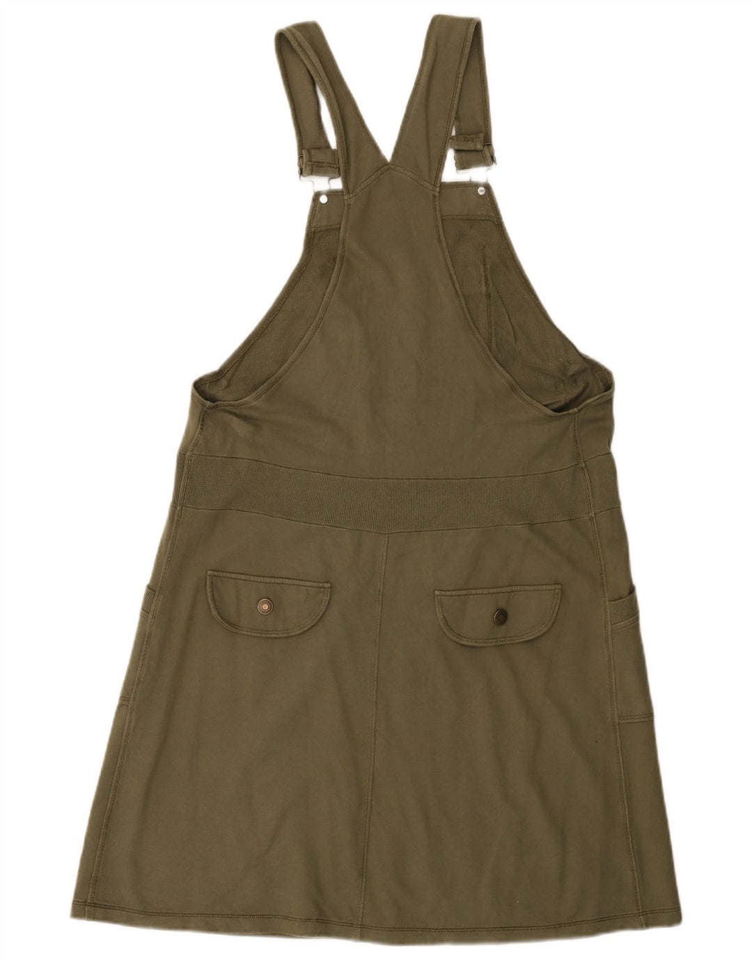Vestido Dungaree feminino BENETTON Reino Unido 14 médio cáqui