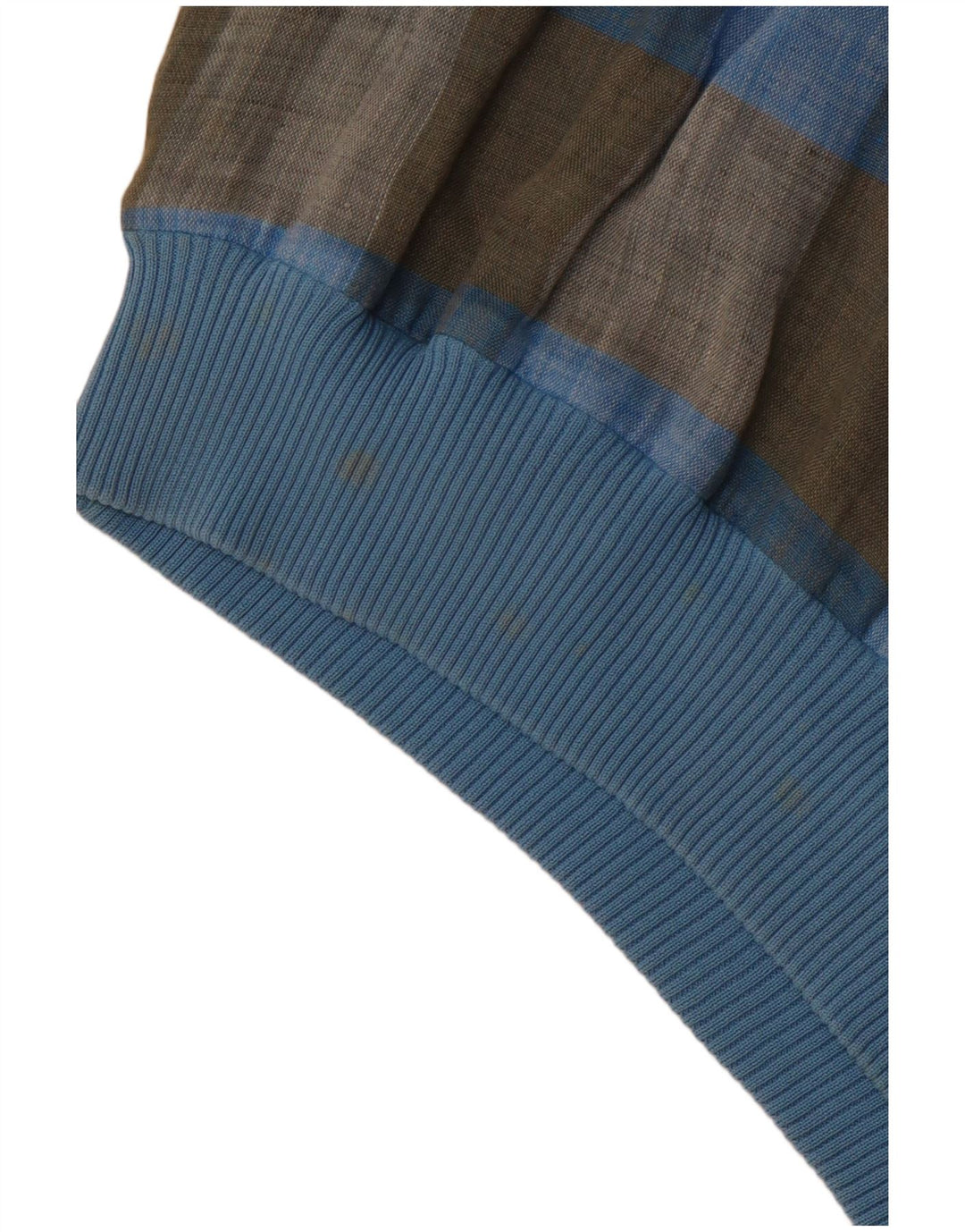 Camisa pulôver masculina VINTAGE de manga curta IT 48 linho xadrez azul médio