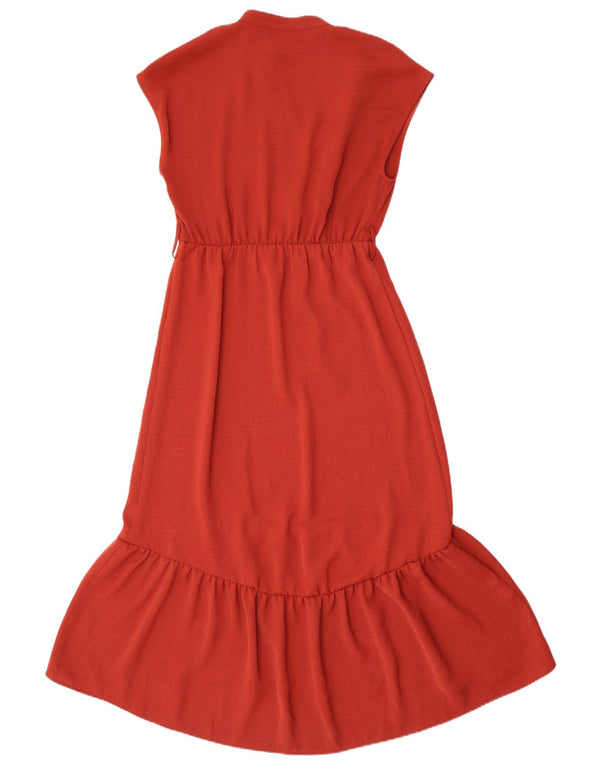 Vestido maxi feminino sem mangas Zara UK 6 XS vermelho