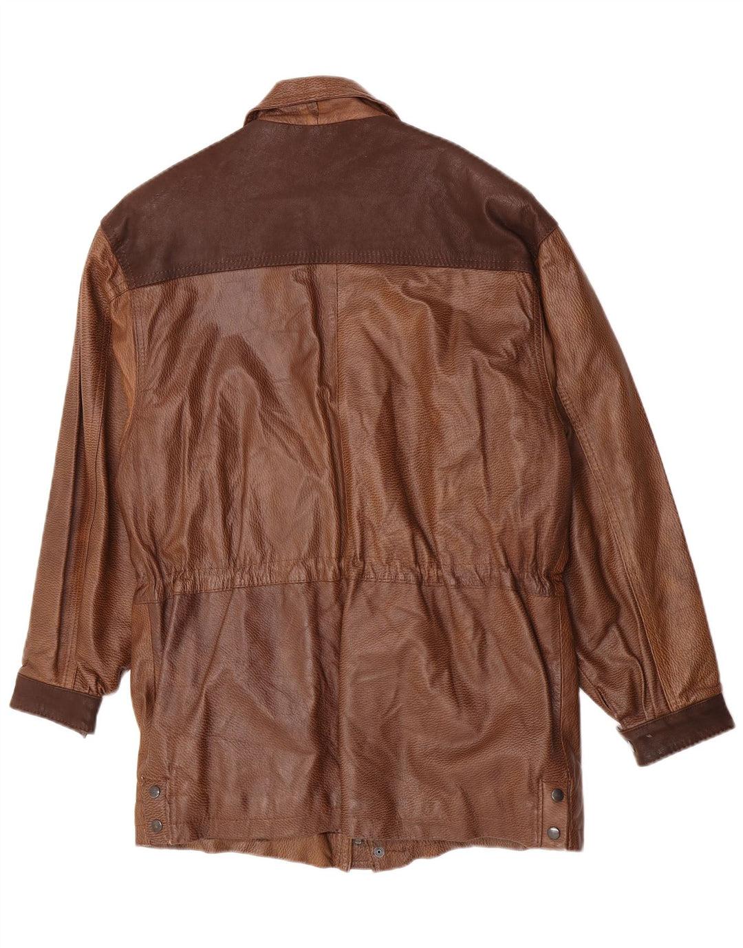 Casaco de couro masculino vintage UK 40 grande marrom
