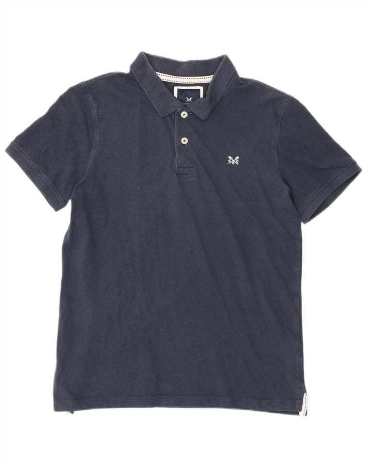 CREW CLOTHING Camisa polo masculina média azul marinho algodão