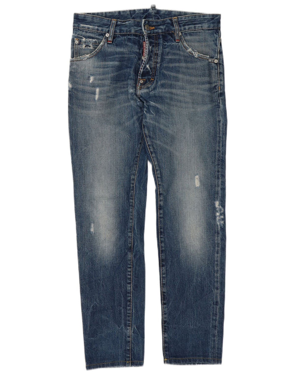Dsquared Masculino Distressed Slim Jeans IT 46 Pequeno W32 L30 Azul Algodão