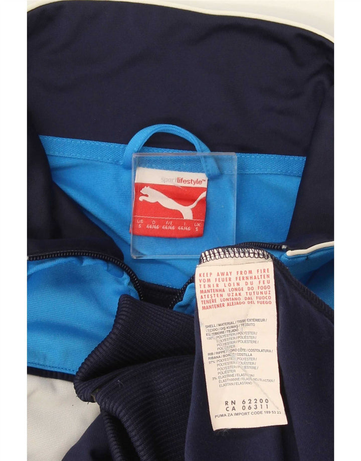 Puma Mens Treino Top Jaqueta Pequena Azul Marinho Colourblock Poliéster