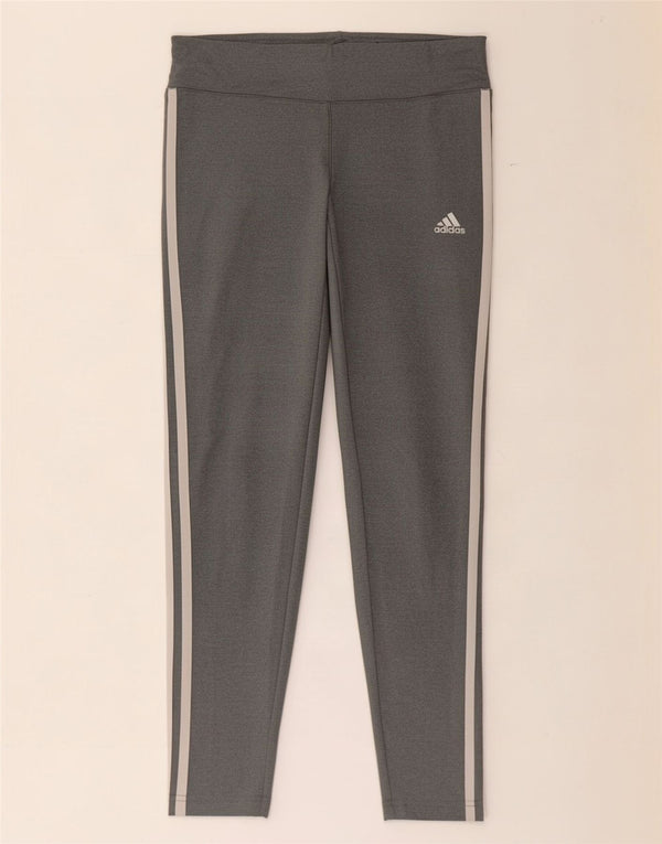 Adidas Womens Climalite Leggings UK 8/10 Pequeno Cinza Poliéster