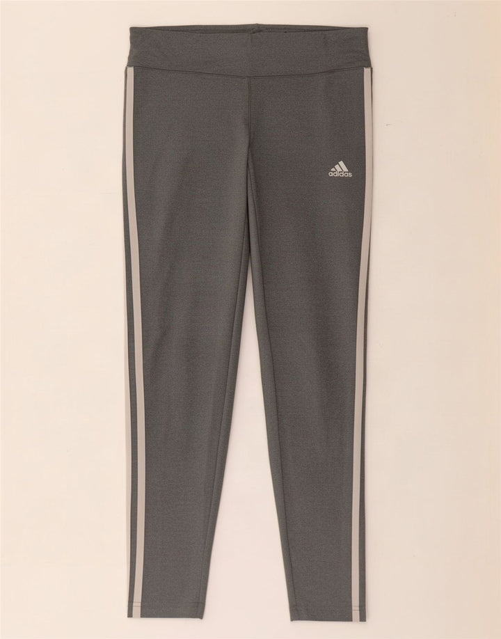 Adidas Womens Climalite Leggings UK 8/10 Pequeno Cinza Poliéster