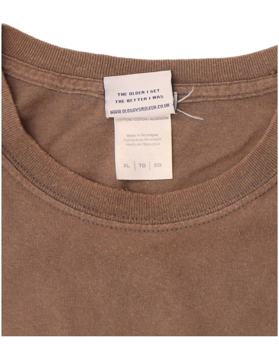 Camiseta gráfica masculina OLD GUYS RULE Top XL de algodão marrom