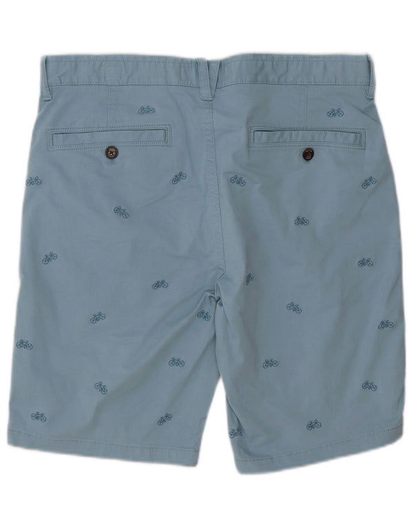 Fat Face Mens Chino Shorts W34 Grande Algodão Manchado Azul