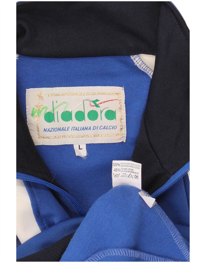 Diadora Mens Graphic Tracksuit Top Jacket Grande Azul Colorblock Poliéster