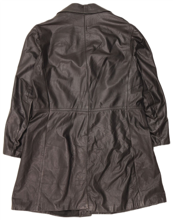 Casaco de couro masculino vintage UK 40 grande couro preto