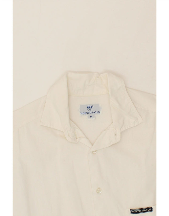 NORTH SAILS Mens Short Sleeve Shirt Medium White Cotton Vintage North Sails and Second-Hand North Sails from Messina Hembry 