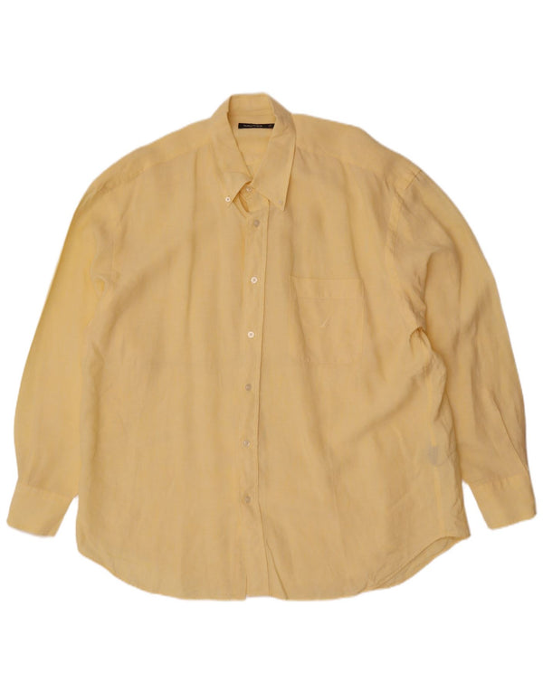 Camisa masculina Nautica XL linho amarelo