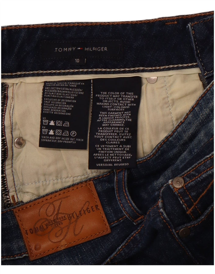 Saia jeans feminina TOMMY HILFIGER EUA 10 grande W30 algodão azul marinho