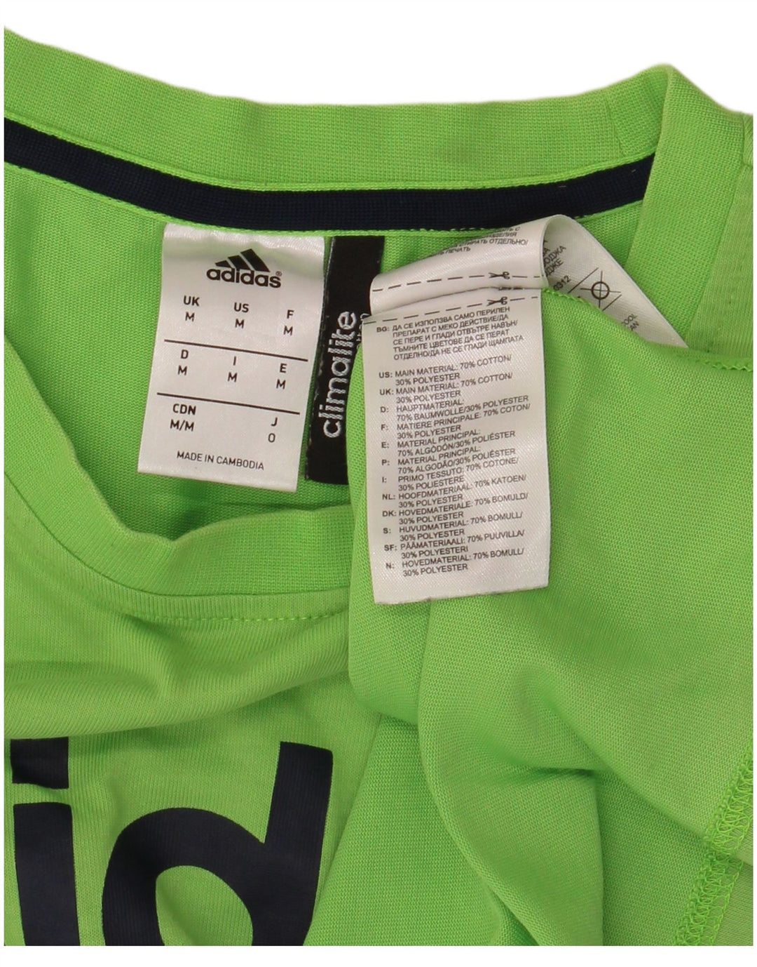ADIDAS Mens Climalite Graphic T-Shirt Top Médio Algodão Verde