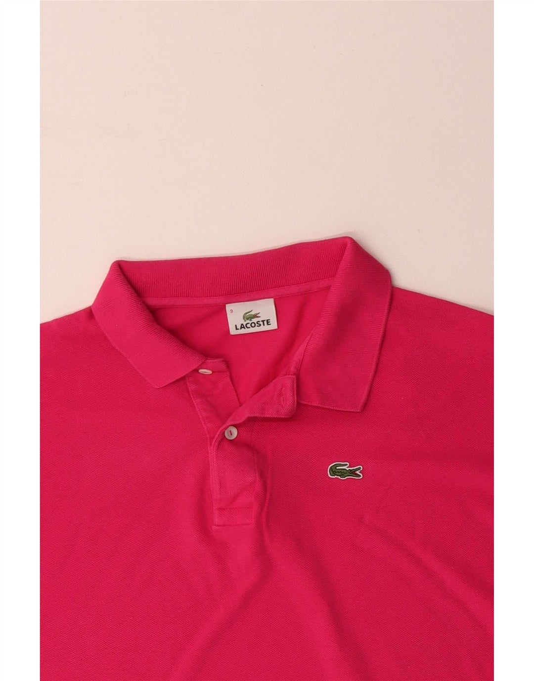 Camisa polo masculina LACOSTE tamanho 9 5XL algodão rosa