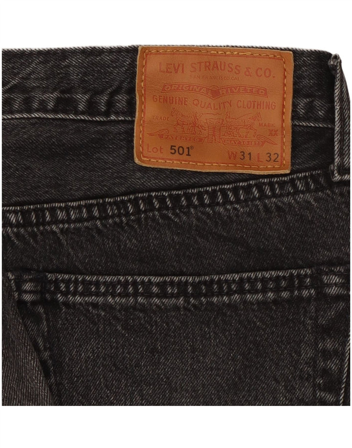 Jeans Levis 501 Straight Masculino W31 L29 Algodão Preto