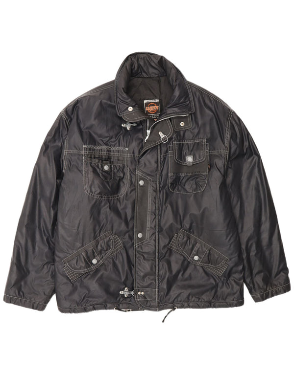 Jaqueta utilitária masculina Wampum com capuz UK 42 XL preto nylon