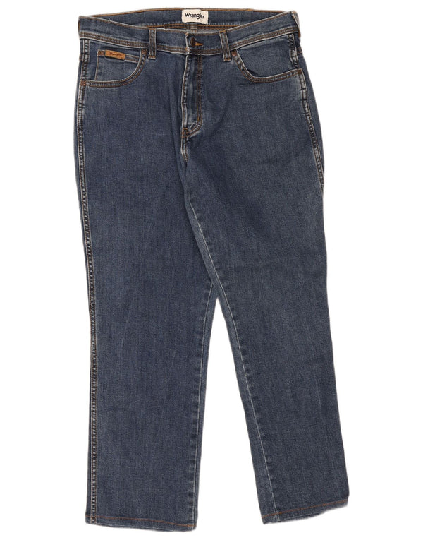 Wrangler Masculino Texas Straight Jeans W34 L27 Azul Algodão