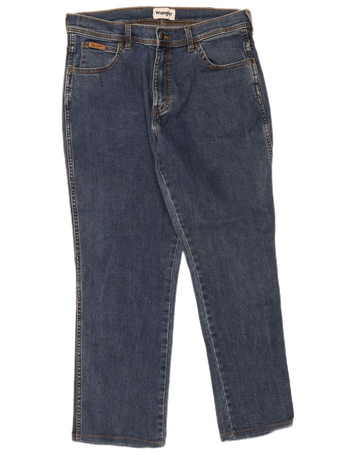 Wrangler Masculino Texas Straight Jeans W34 L27 Azul Algodão