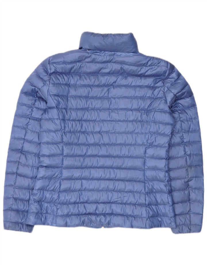 Jaqueta acolchoada feminina Massimo Dutti UK 12 poliéster azul médio