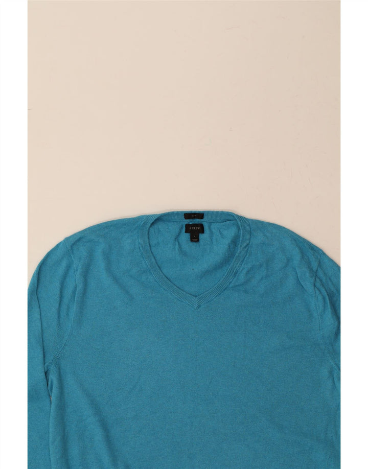 J. CREW Mens Slim Fit V-Neck Jumper Sweater Large Blue Cotton Vintage J. Crew and Second-Hand J. Crew from Messina Hembry 