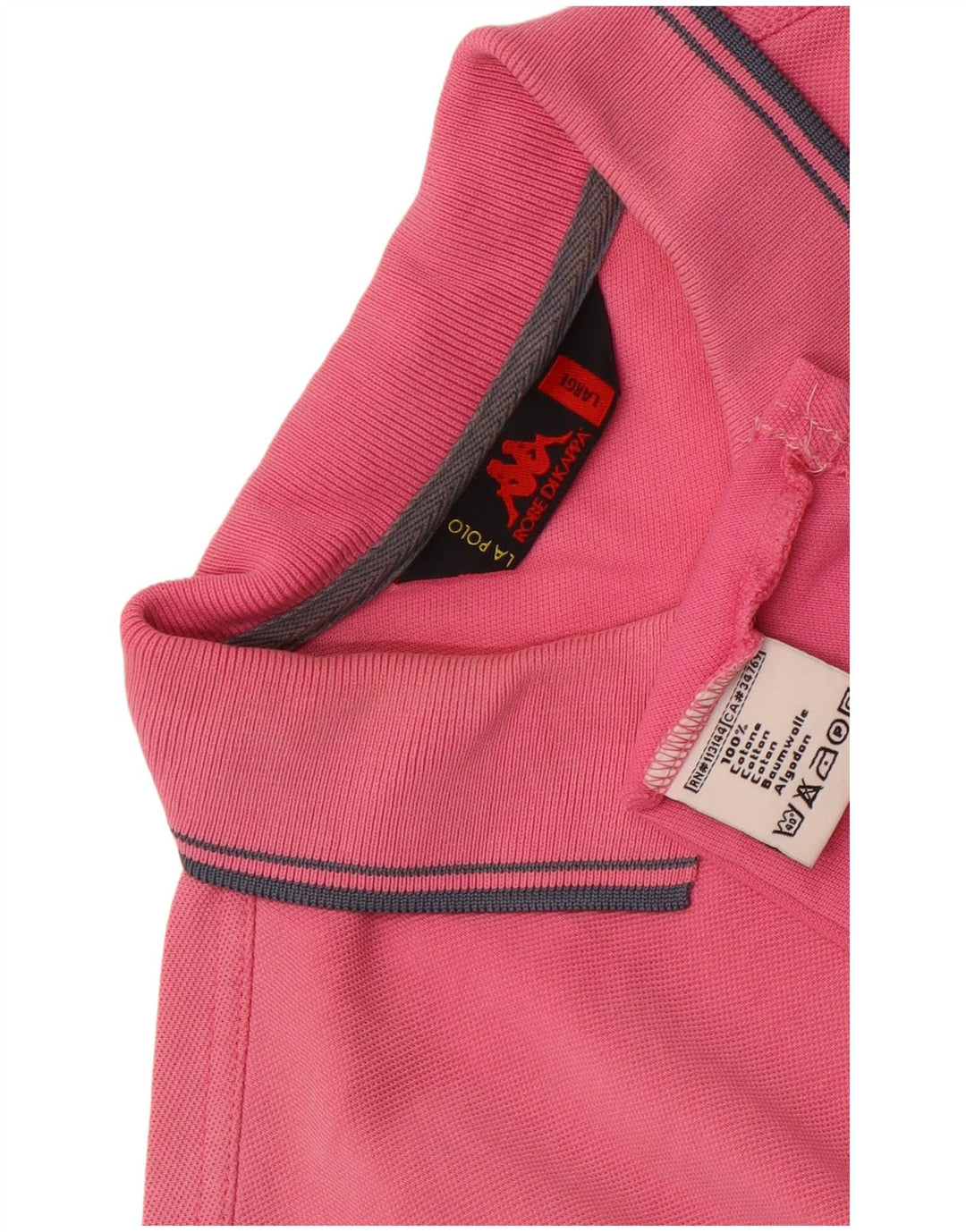 Camisa polo masculina Kappa grande algodão rosa