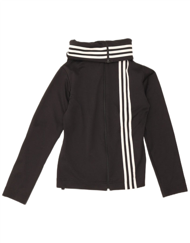 Adidas Womens Tracksuit Top Jacket UK 14 Médio Preto Poliéster