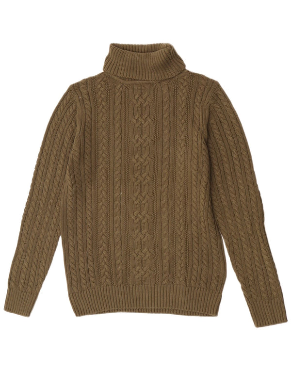 Suéter vintage masculino com gola redonda e algodão verde médio