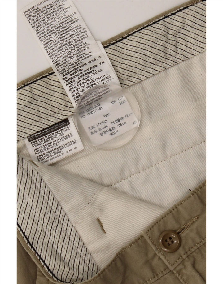Dockers Mens Chino Shorts W36 Grande Algodão Cáqui