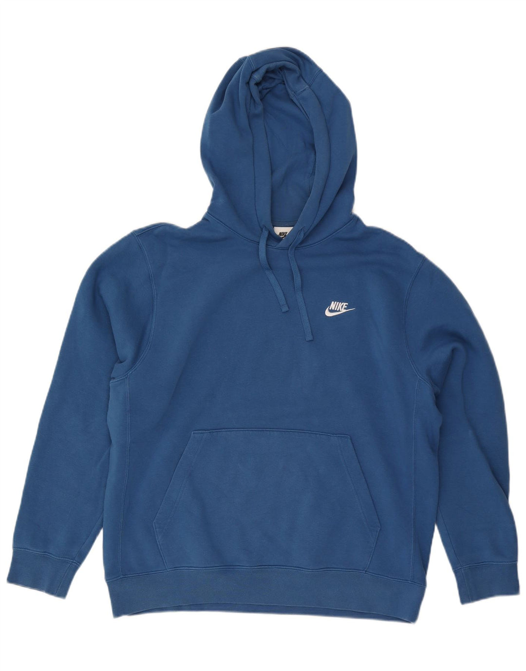 Nike Mens Hoodie Jumper Grande Algodão Azul