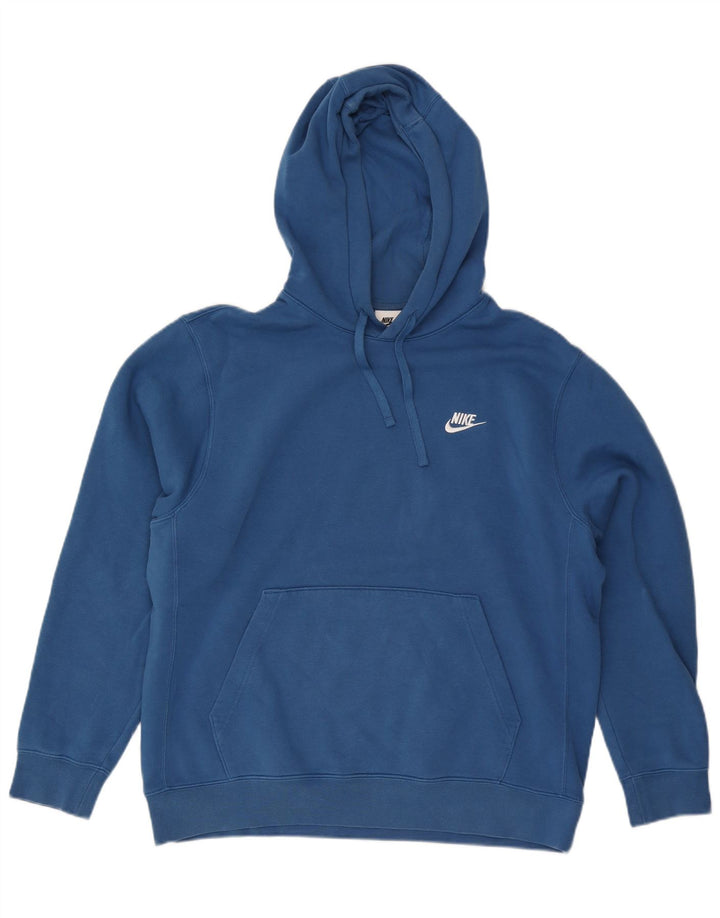 Nike Mens Hoodie Jumper Grande Algodão Azul