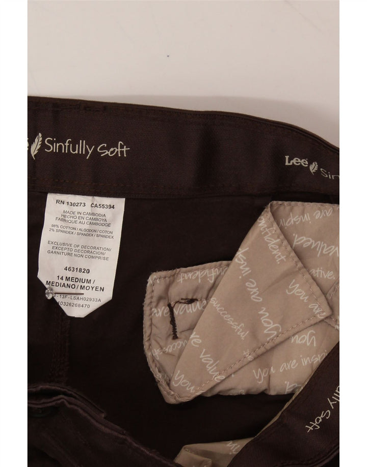LEE Womens Straight Casual Trousers US 14 XL W36 L30 Brown Cotton Vintage Lee and Second-Hand Lee from Messina Hembry 