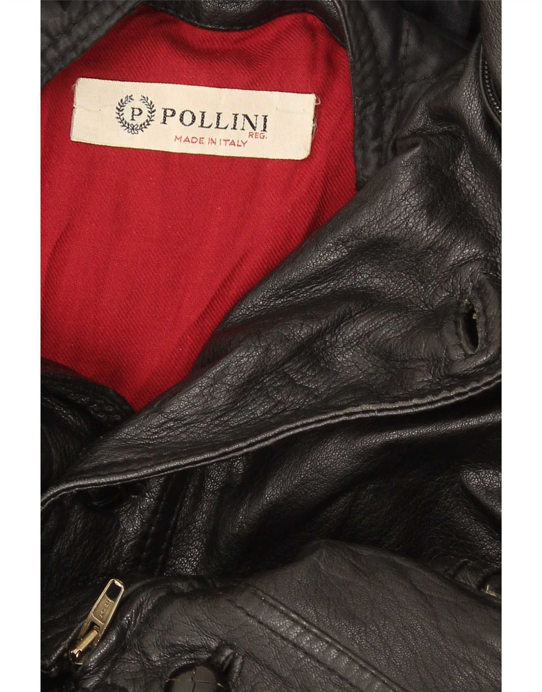Jaqueta de couro masculina Pollini UK 40 grande preta
