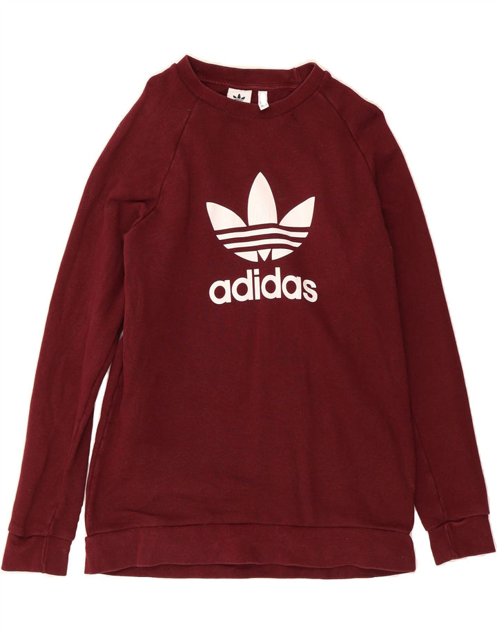 ADIDAS Mens Graphic Sweatshirt Jumper Large Maroon Cotton Vintage Adidas and Second-Hand Adidas from Messina Hembry 