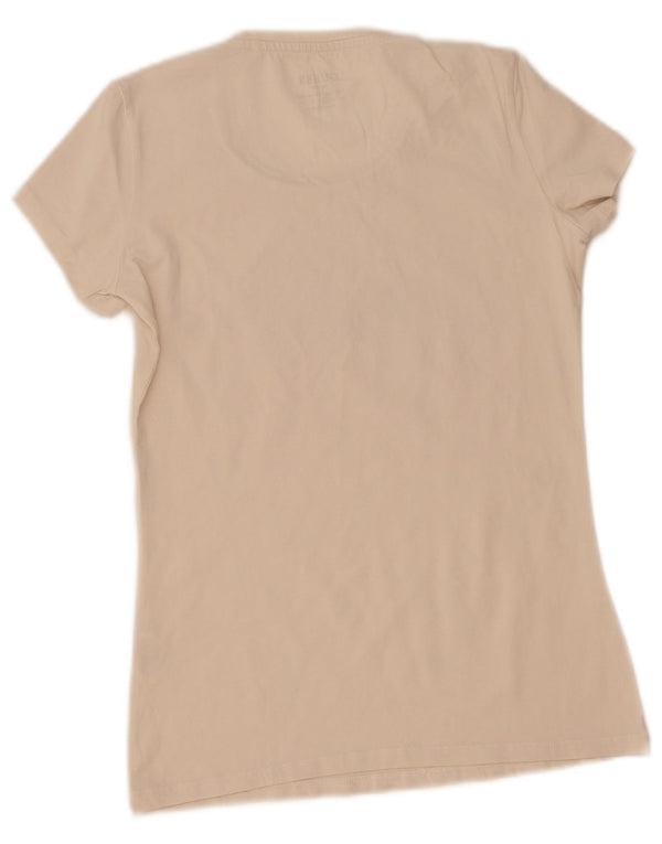 Camiseta feminina Guess com estampa gráfica UK 12 algodão branco médio