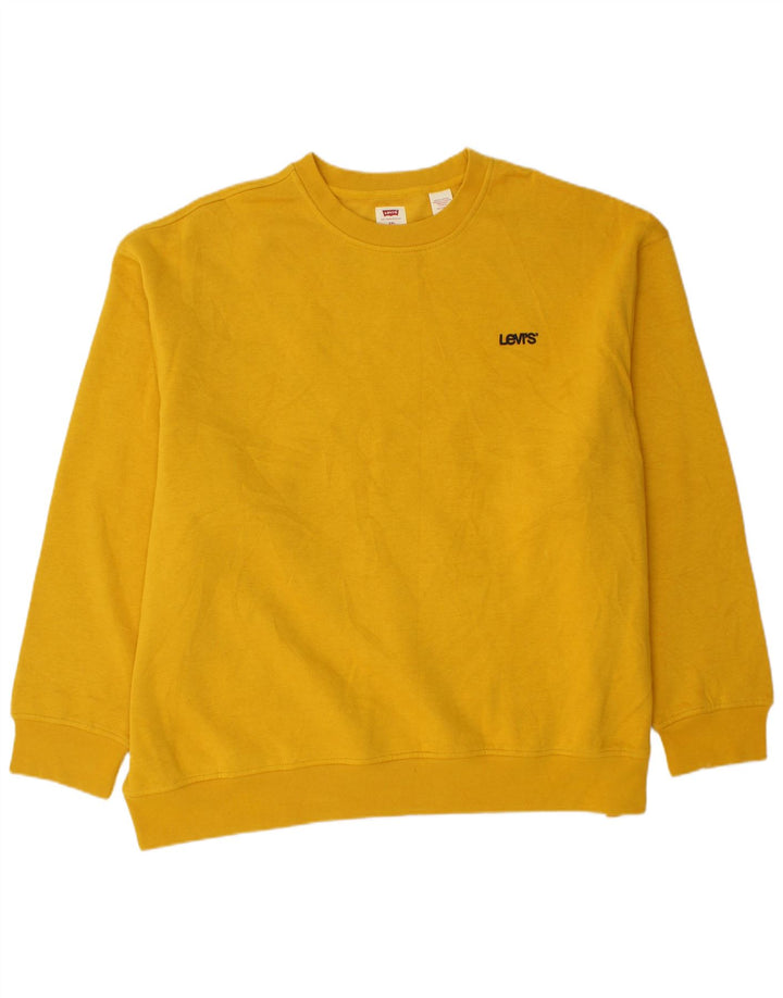 LEVI'S Masculino Relaxed Loose Fit Moletom Jumper 2XL Algodão Amarelo
