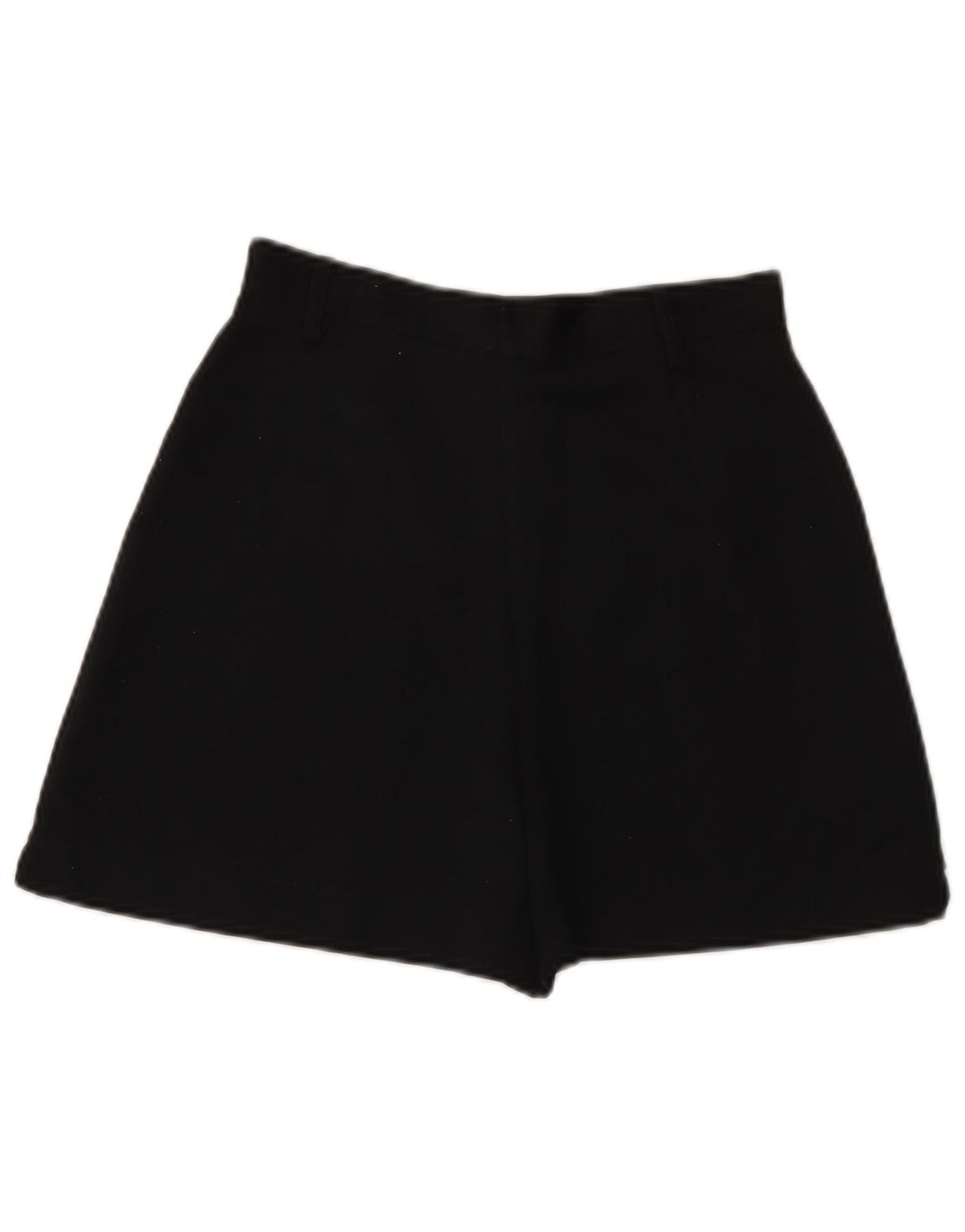 O short ocasional da cintura alta das mulheres do vintage poliéster W26 preto pequeno
