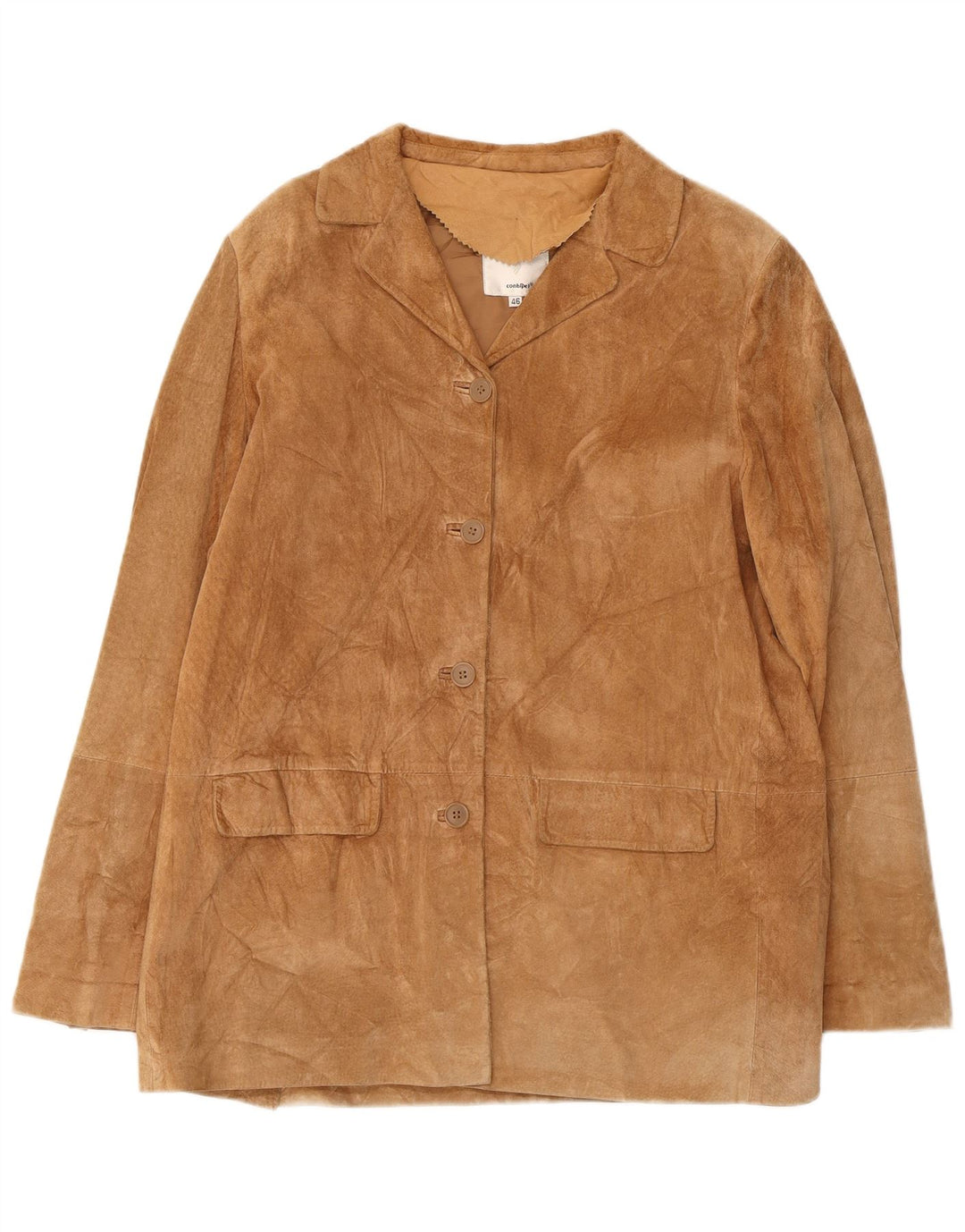 Jaqueta blazer feminina de camurça Free Heron com 4 botões da Conbipel IT 46 grande bege