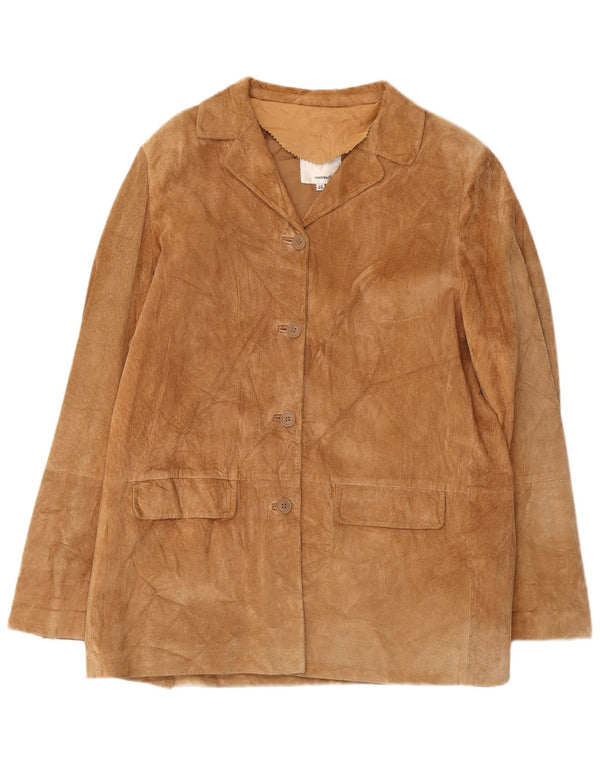 Jaqueta blazer feminina de camurça Free Heron com 4 botões da Conbipel IT 46 grande bege
