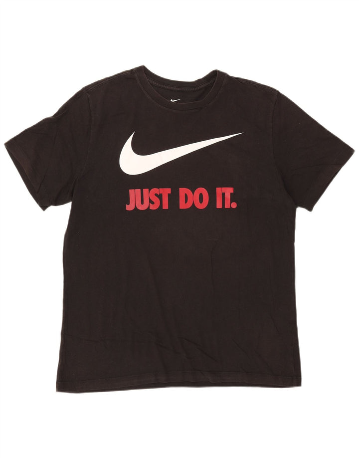Camiseta gráfica masculina NIKE Top grande de algodão preto