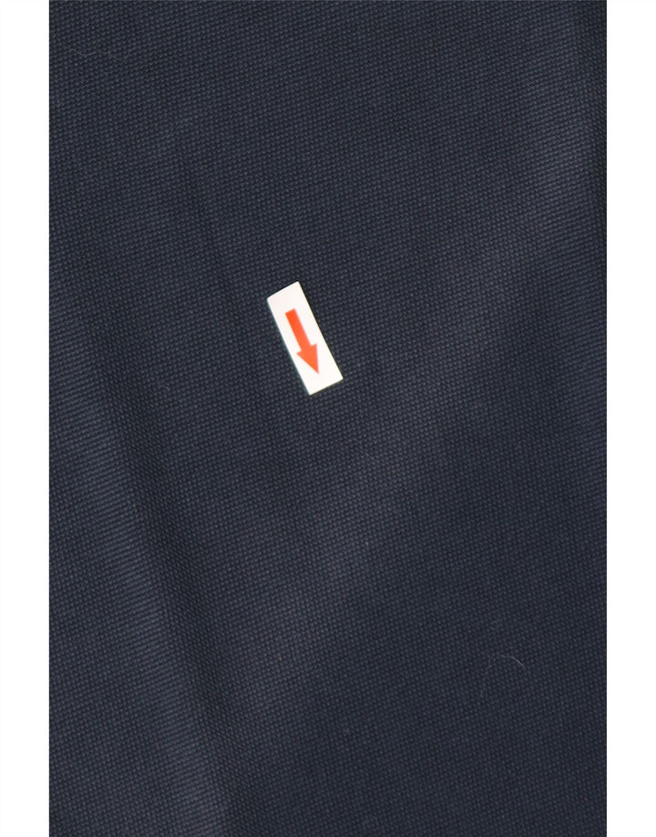 Camisa polo masculina de manga comprida Fred Perry de algodão azul marinho médio