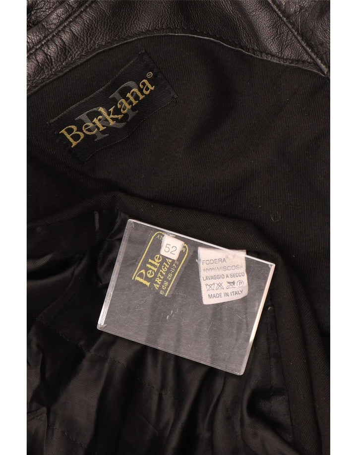 Casaco de couro masculino Berkana IT 52 XL preto